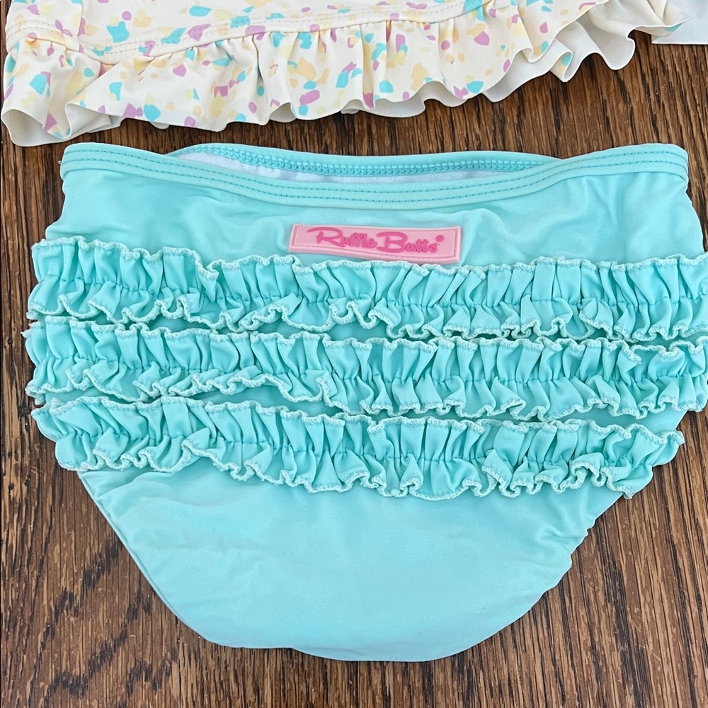 Ruffle Butts Pastel Confetti Rashguard Set - Picture 3 of 6